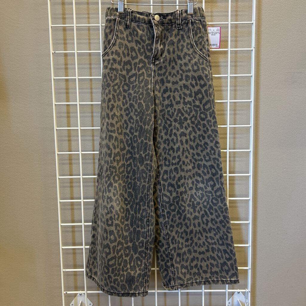 Soho Blue Leopard Wide Leg Jeans - 12