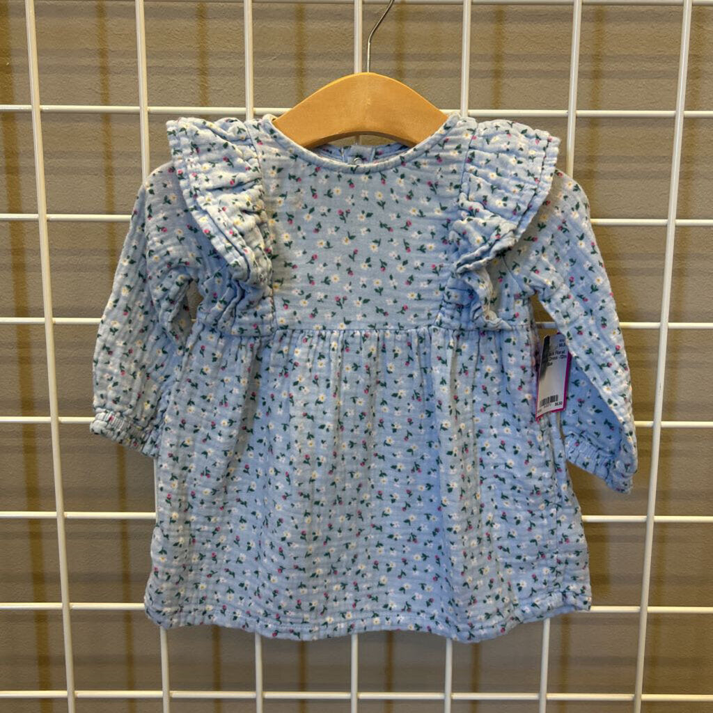 Cat & Jack Floral Linen LS Dress -12m