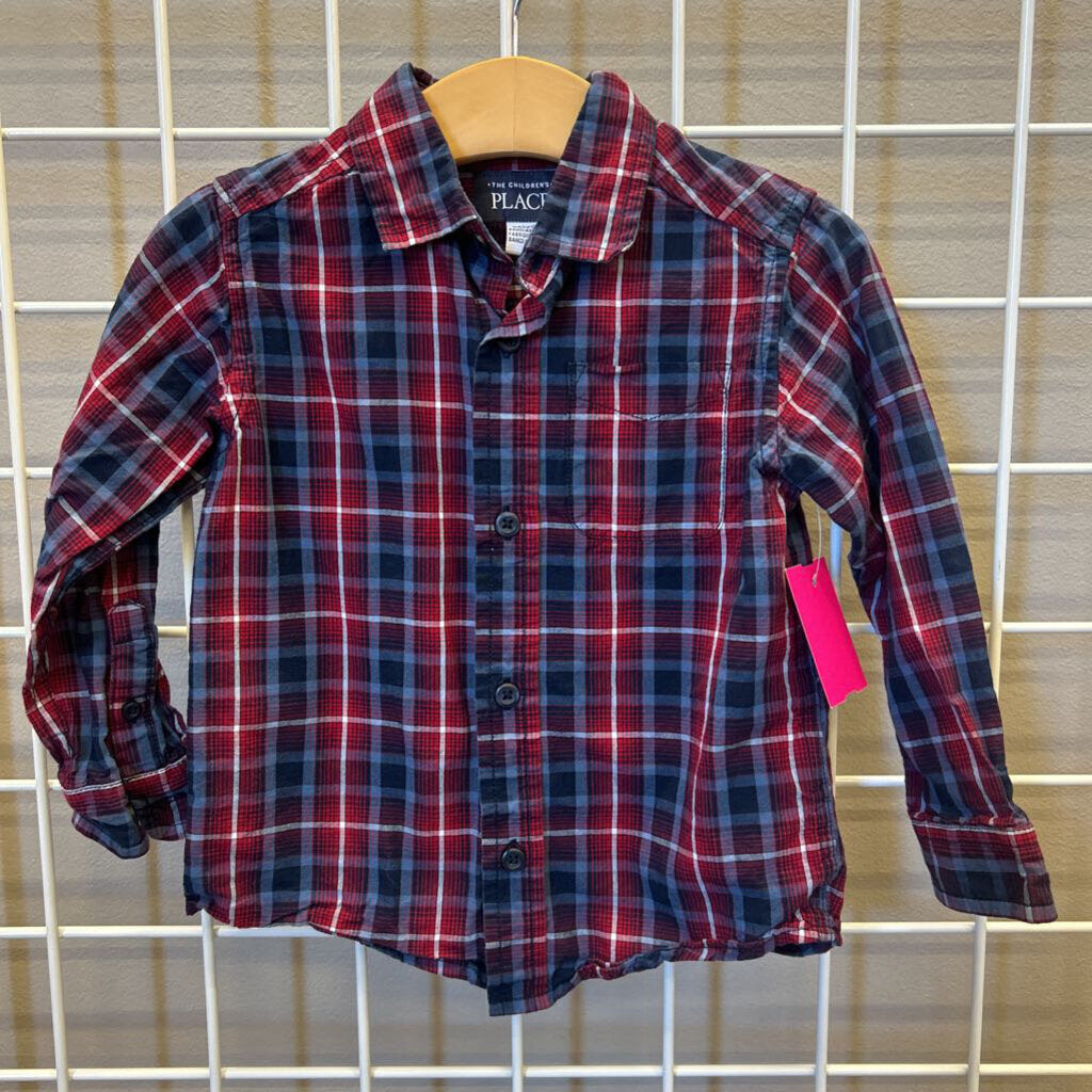 Children's Place Plaid LS Button Up - 2T