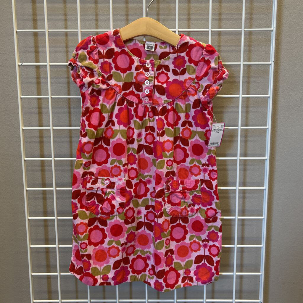 Carter's Flower Corduroy SS Dress - 5