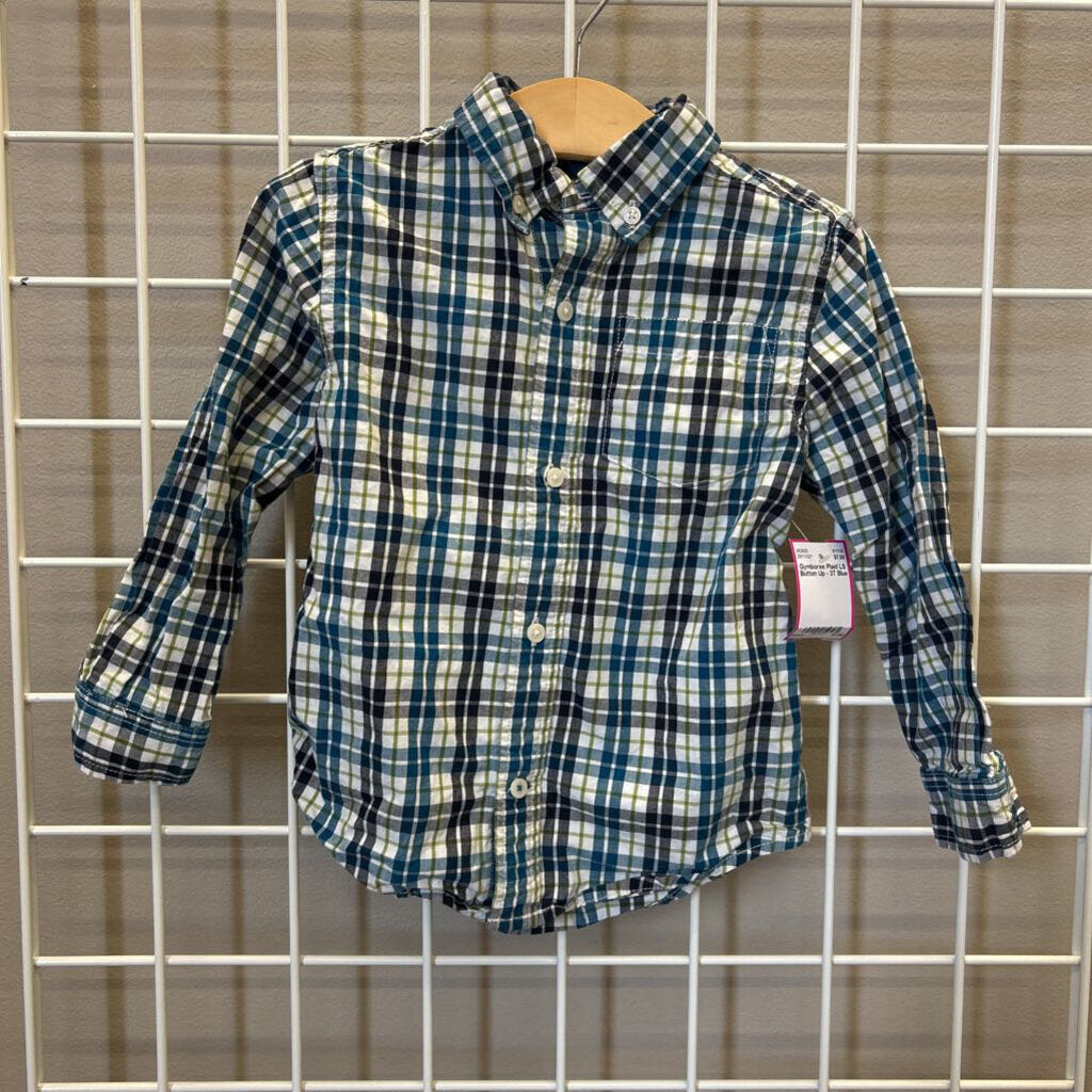 Gymboree Plaid LS Button Up - 3T