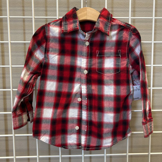 Gymboree Plaid LS Button Up - 2T