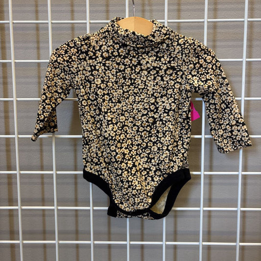 Baby Gap Floral LS Turtleneck Onesie - 3/6m