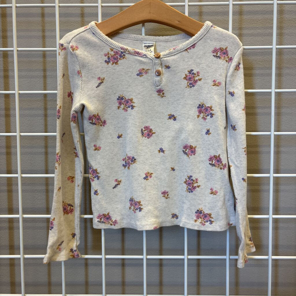 Osh Kosh Floral LS Henley - 5T