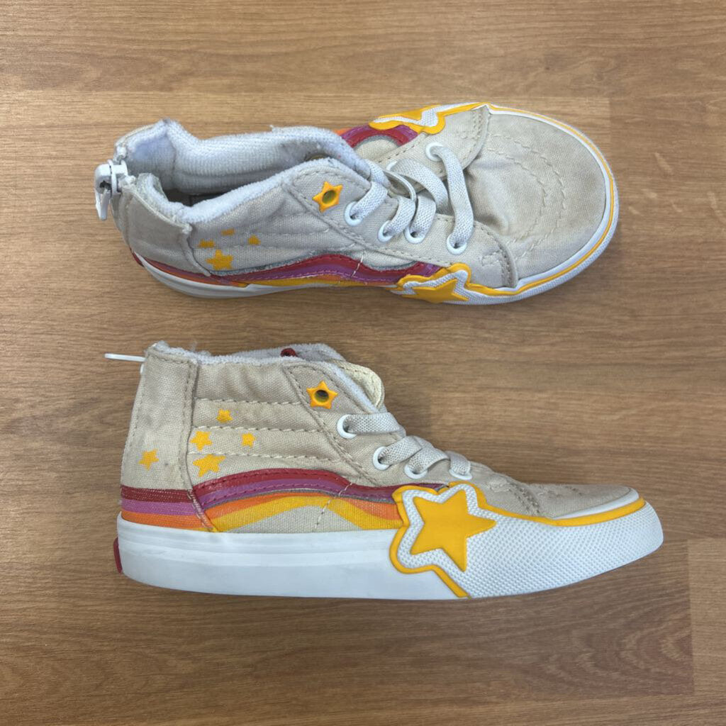 Vans Cream Rainbow High Top Sneakers - 9.5
