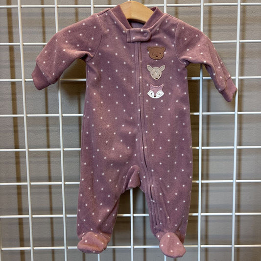 Carter's Dot Fleece Zip Sleeper - 3m