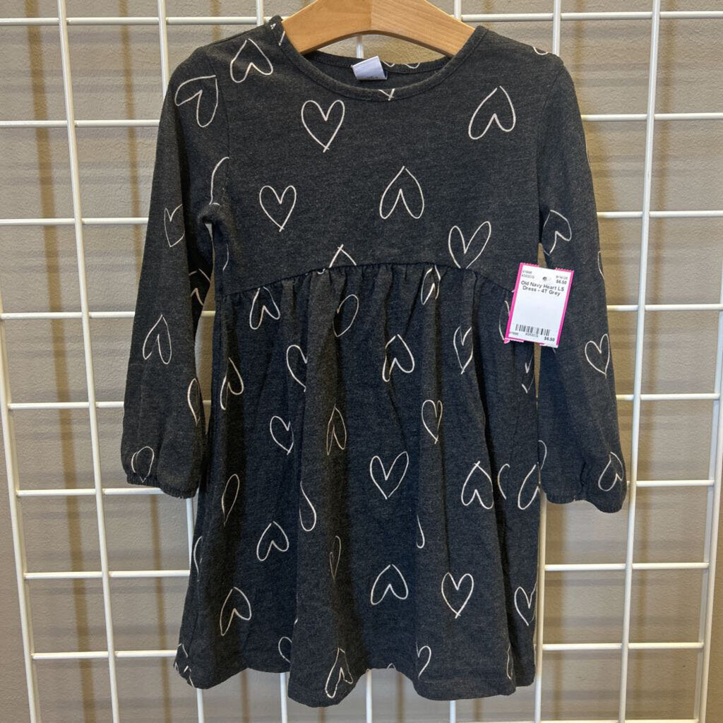 Old Navy Heart LS Dress - 4T