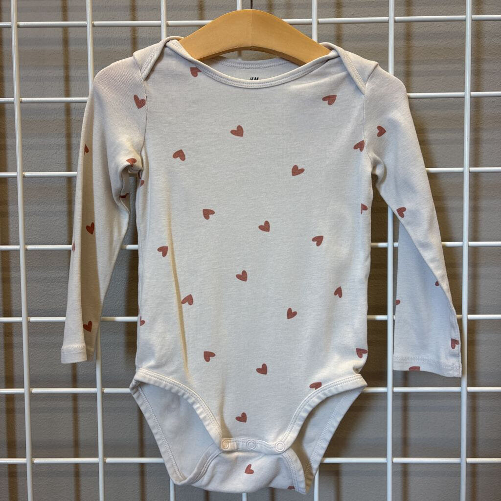H&M Heart LS Bodysuit - 2T