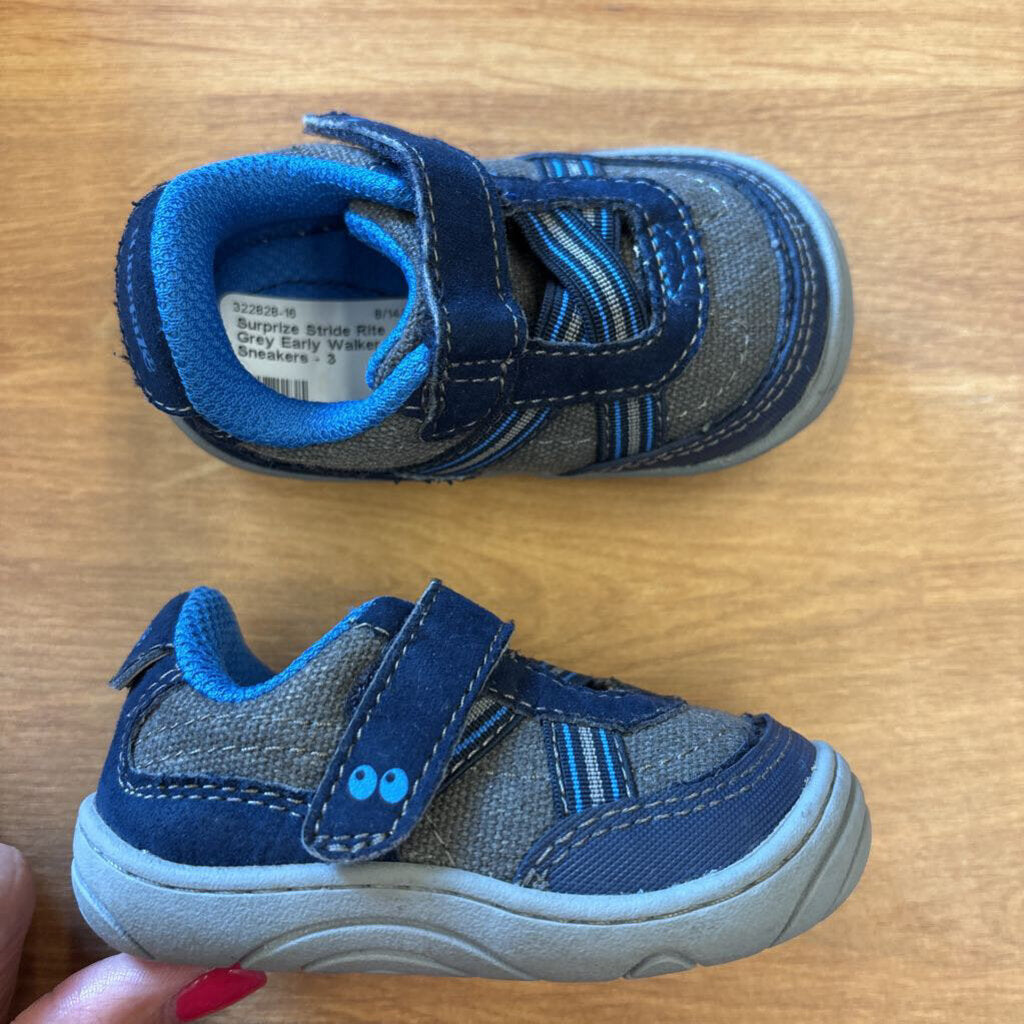 Surprize Stride Rite Grey Early Walker Sneakers - 3
