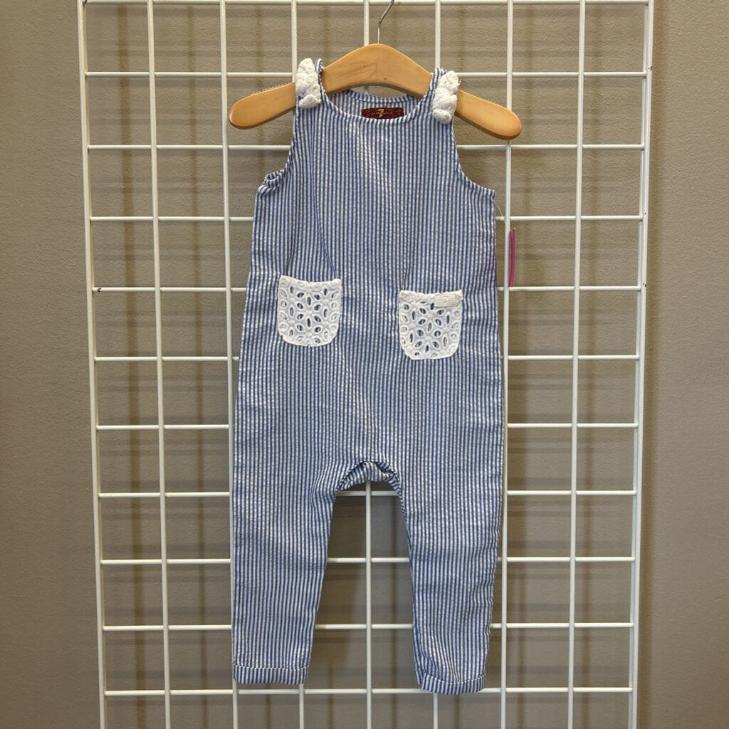 7 For All Mankind Stripe Tank Romper - 18m