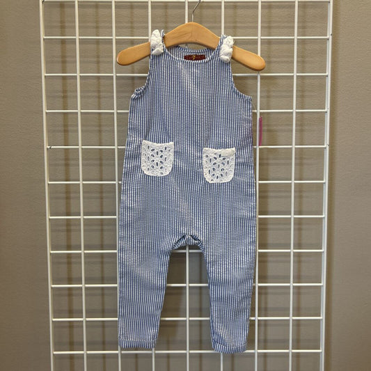 7 For All Mankind Stripe Tank Romper - 18m
