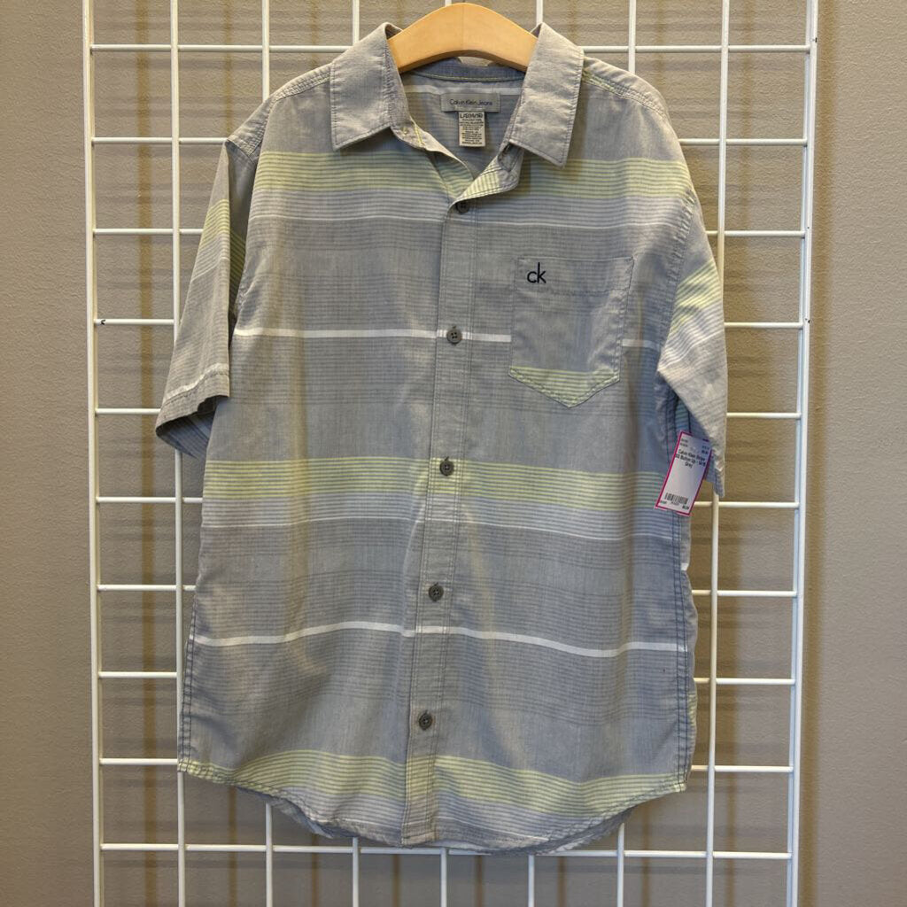 Calvin Klein Stripe SS Button Up - 14/16
