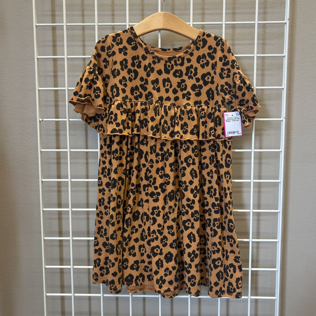 Tucker + Tate Leopard Ruffle SS Dress - 6