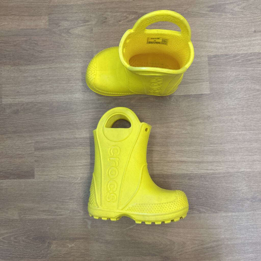 Crocs Yellow Rain Boots - 5