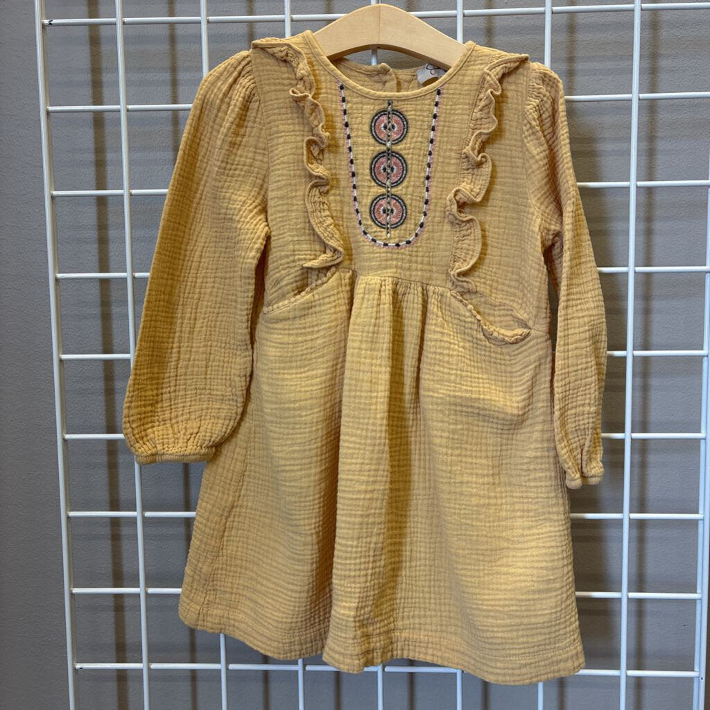 Jessica Simpson Linen LS Dress - 4T