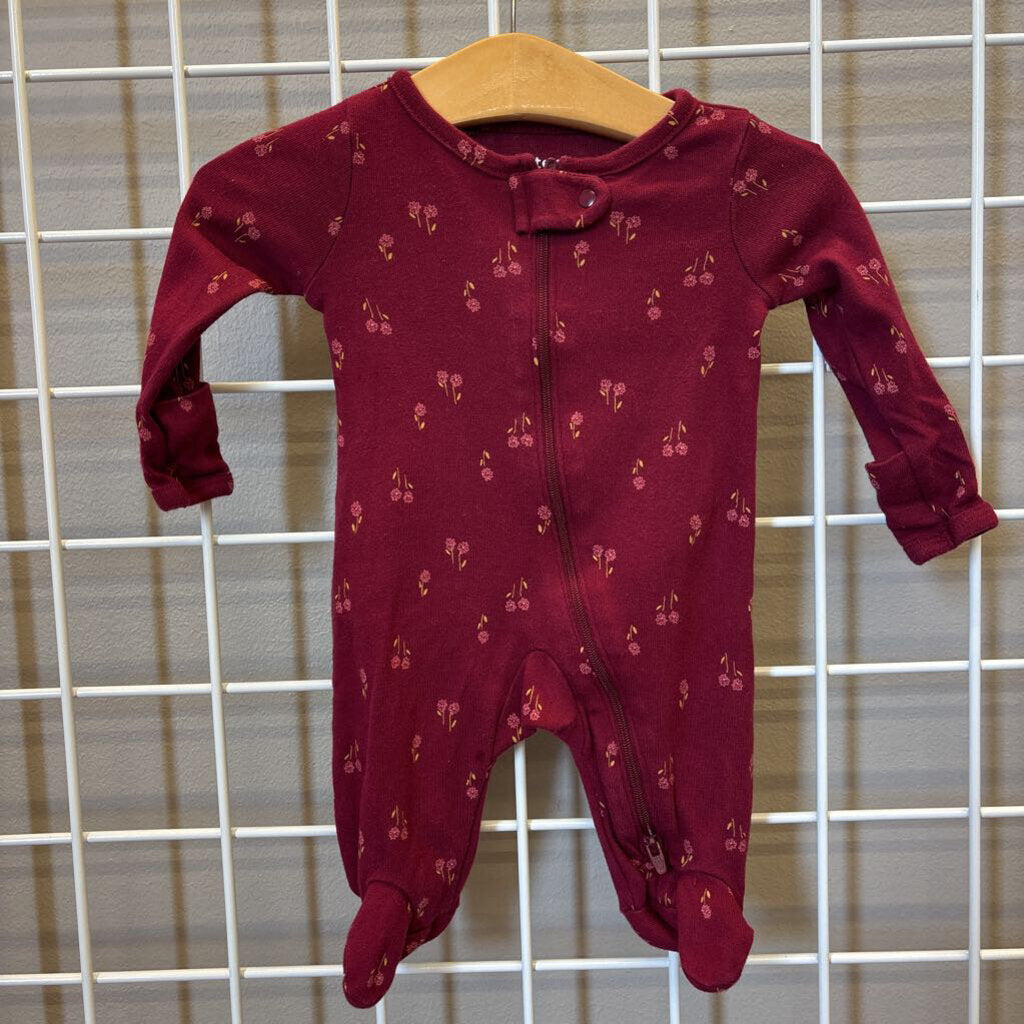 Carter's Floral Zip Sleeper - NB