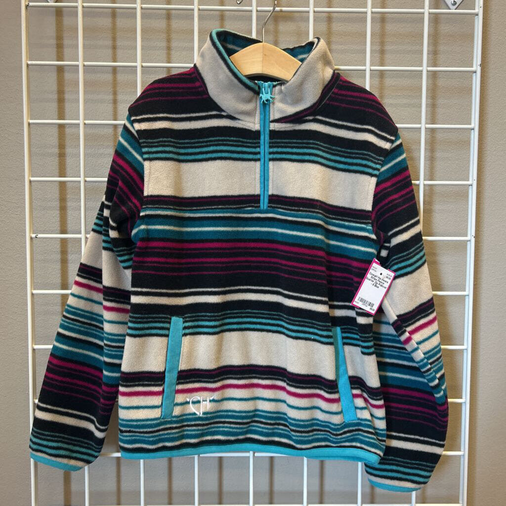 Cowgirl Hardware Stripe Fleece Quarter Zip Pullover - 6