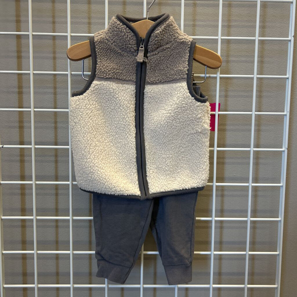 Carter's Sherpa Vest / Pants Set - 12m