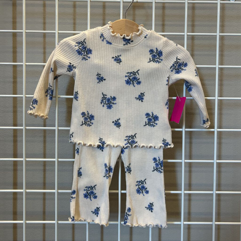 Old Navy Ribbed Floral Two Pc Set - 3/6m
