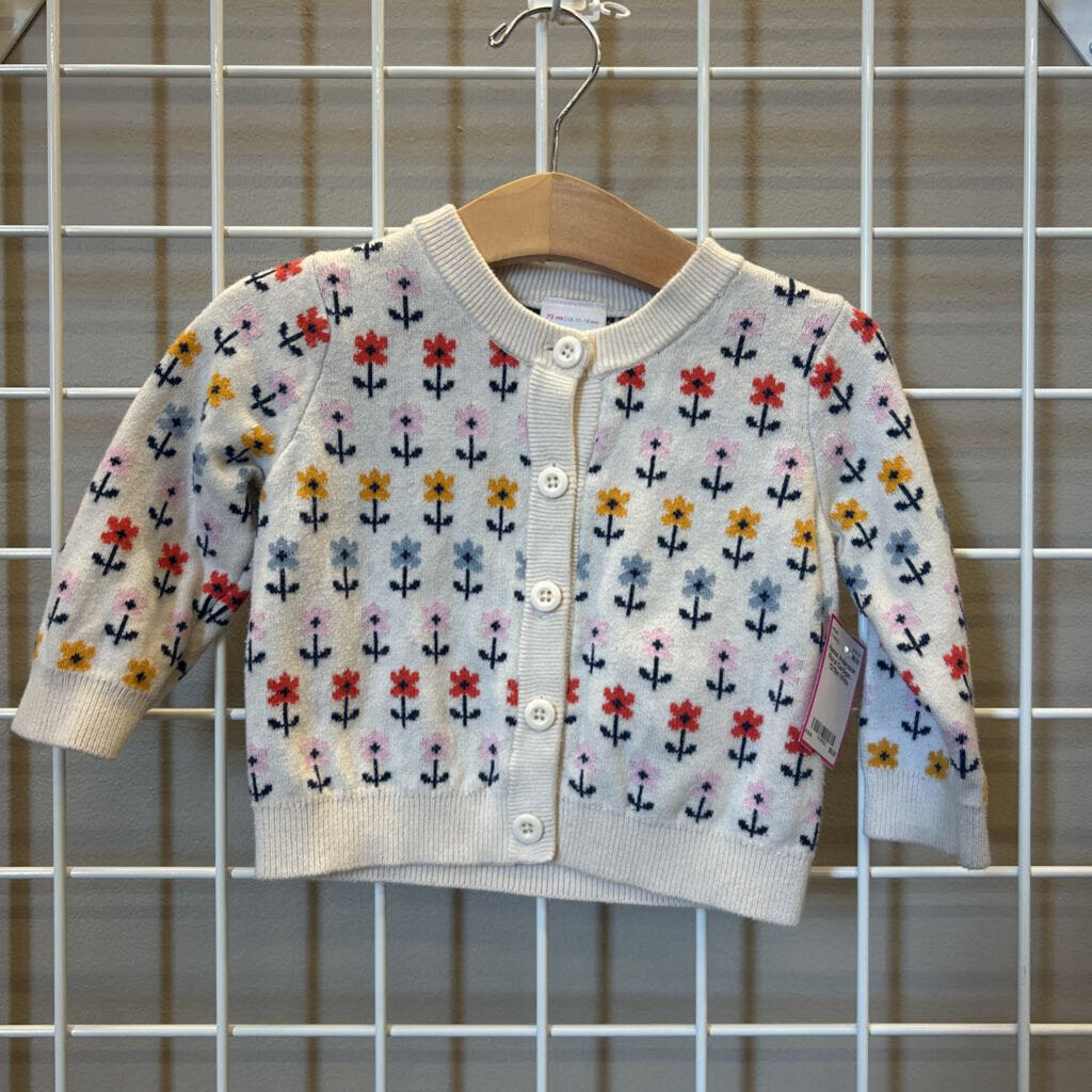 Hanna Andersson Floral Cardigan - 12/18m