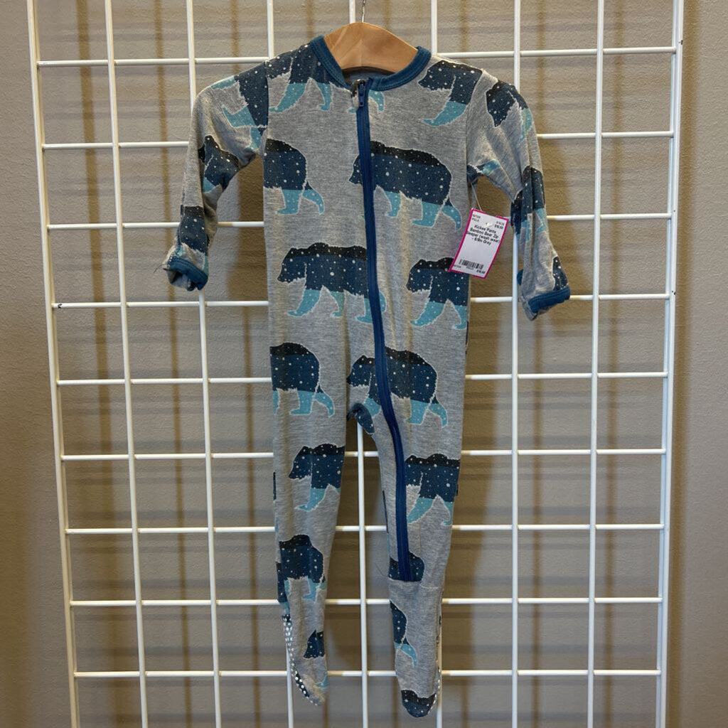 Kickee Pants Bamboo Bear Zip Sleeper (wash wear) - 6/9m