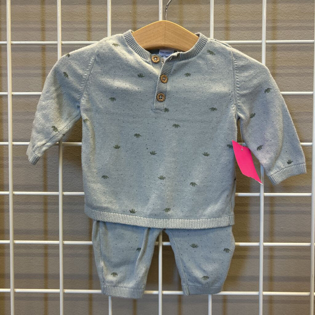 Carter's Knit Dino Two Pc Set - 3m