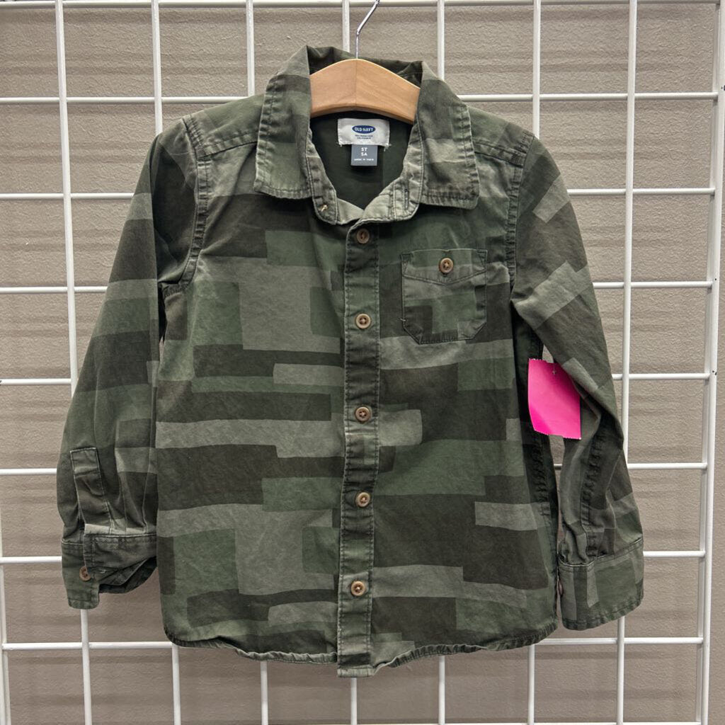Old Navy Block LS Button Up - 5T