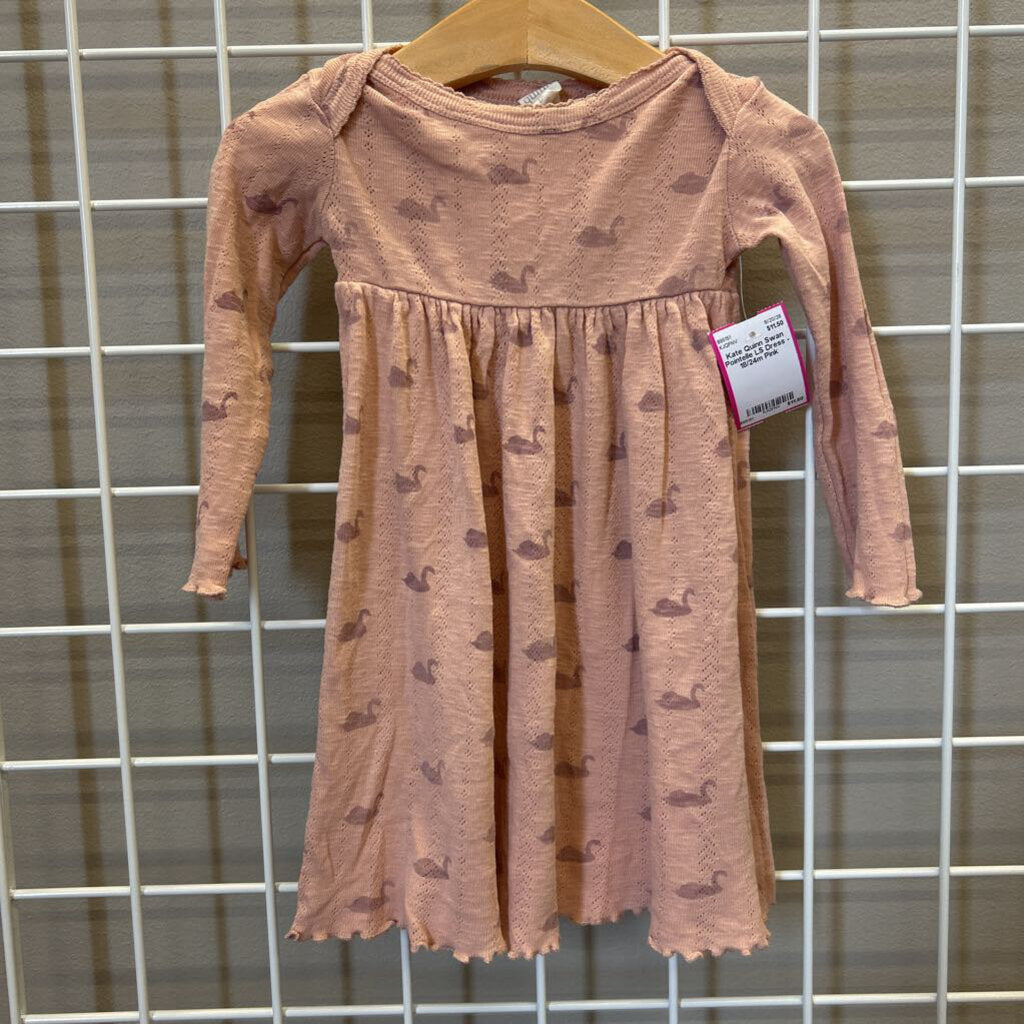 Kate Quinn Swan Pointelle LS Dress - 18/24m