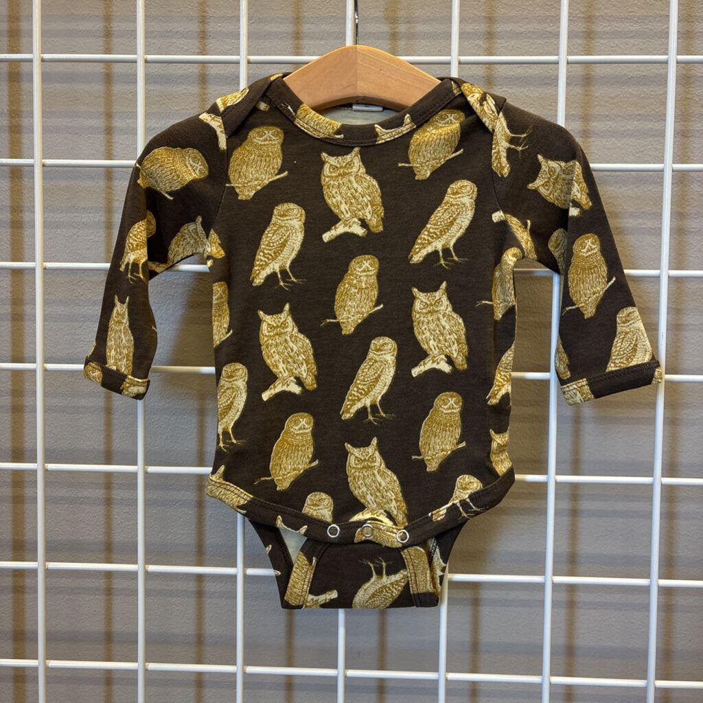 Kate Quinn Owl LS Onesie - 3/6m