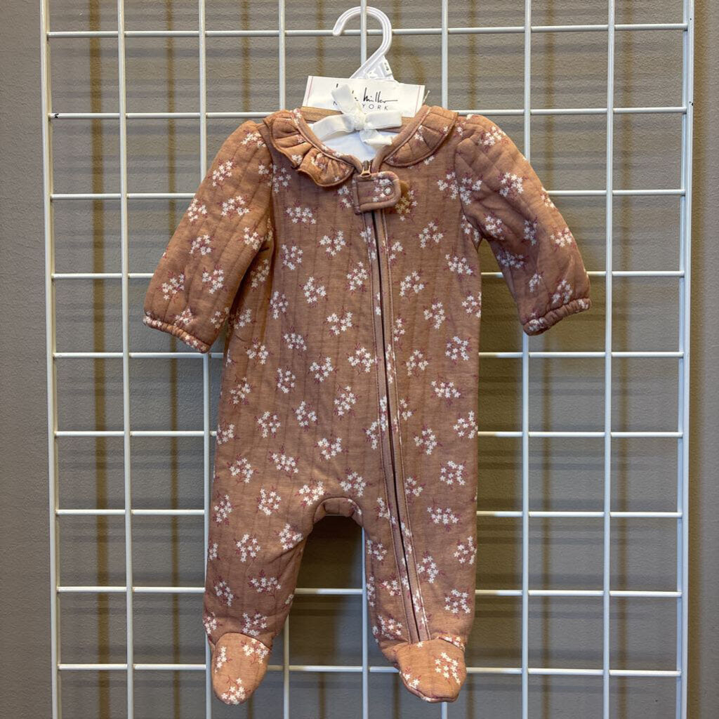 NWT Nicole Miller Floral Zip Sleeper - 0/3m