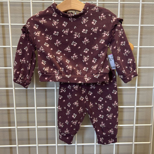Nicole Miller Floral Two Pc Set - 0/3m
