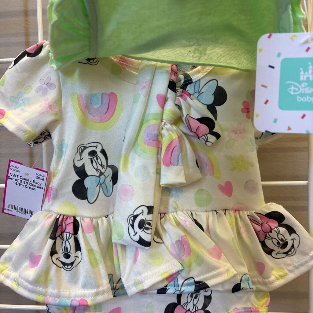 NWT Disney Baby Set of 2 SS Onesies - 6/9m