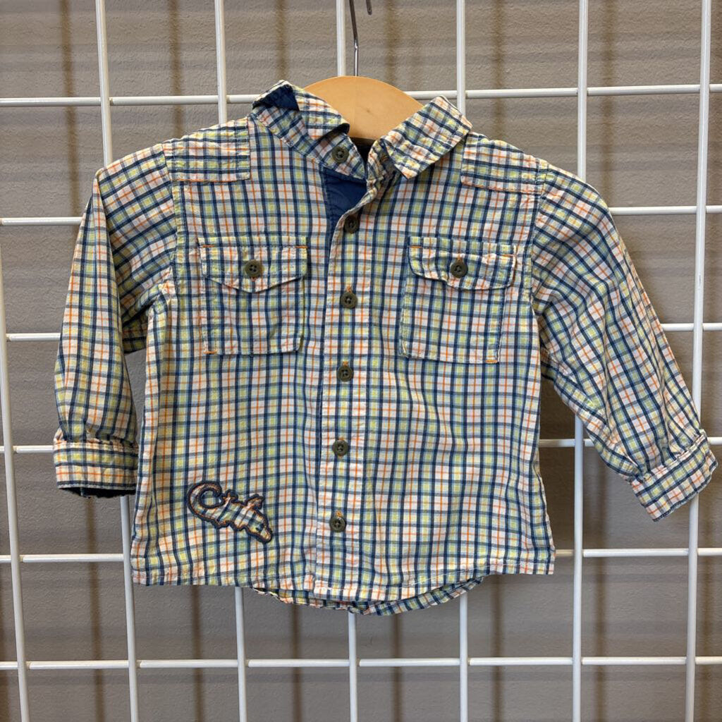 Genuine Kids Plaid LS Button Up - 9m