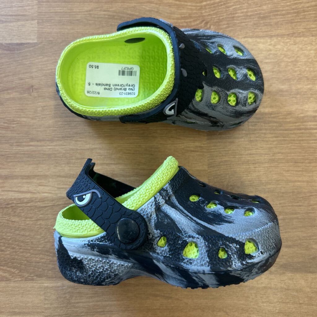 (No Brand) Dino Grey/Green Sandals - 5