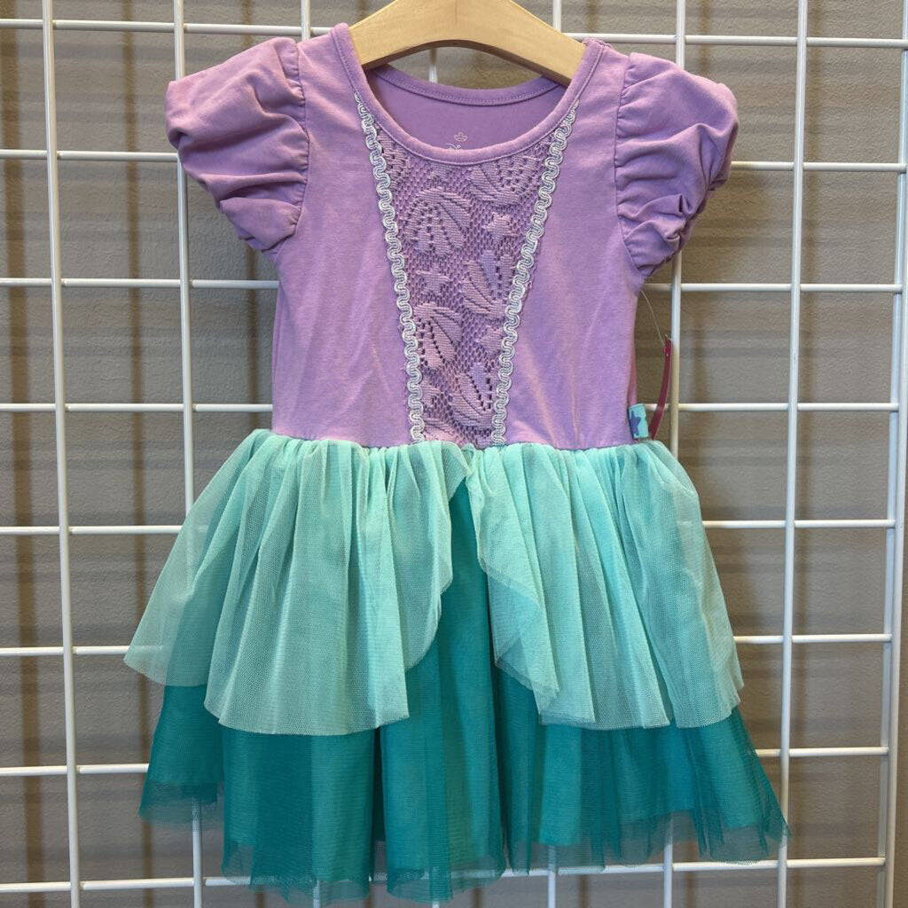 Disney Princess Ariel Tulle SS Dress (small mark on front) - 2T