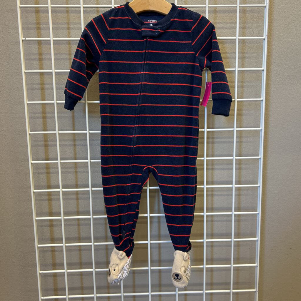 Carter's Stripe Fleece Zip Sleeper - 12m