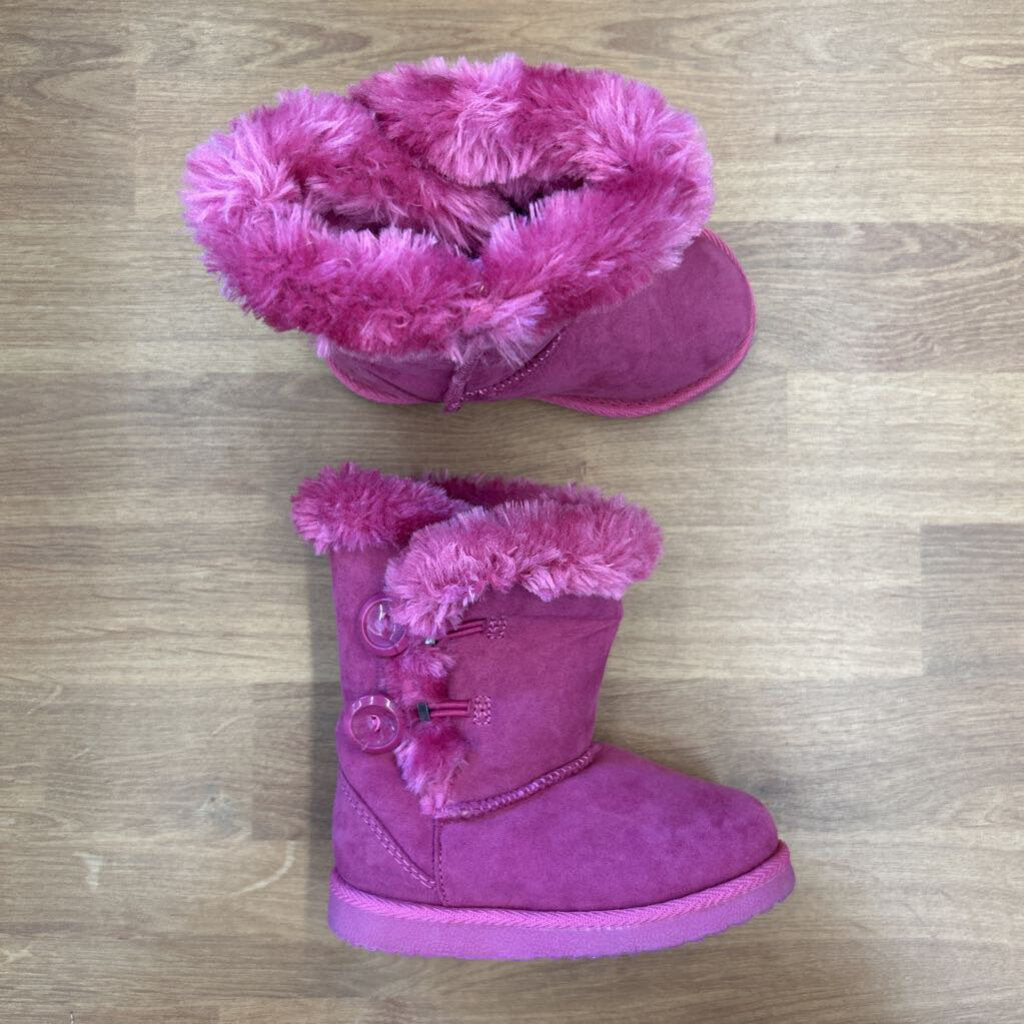 Pink Furry Boots - 7