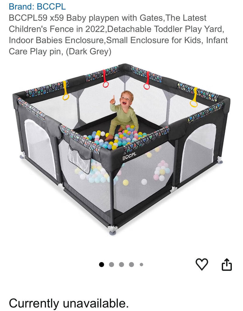 BCCPL Baby Playpen 59x59" (bin not included)