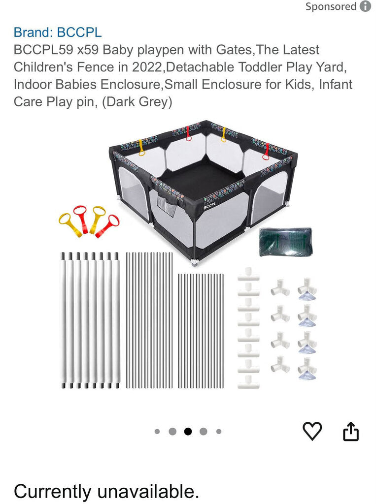 BCCPL Baby Playpen 59x59" (bin not included)