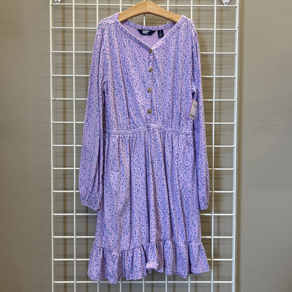 Land's End Floral LS Dress - 10/12