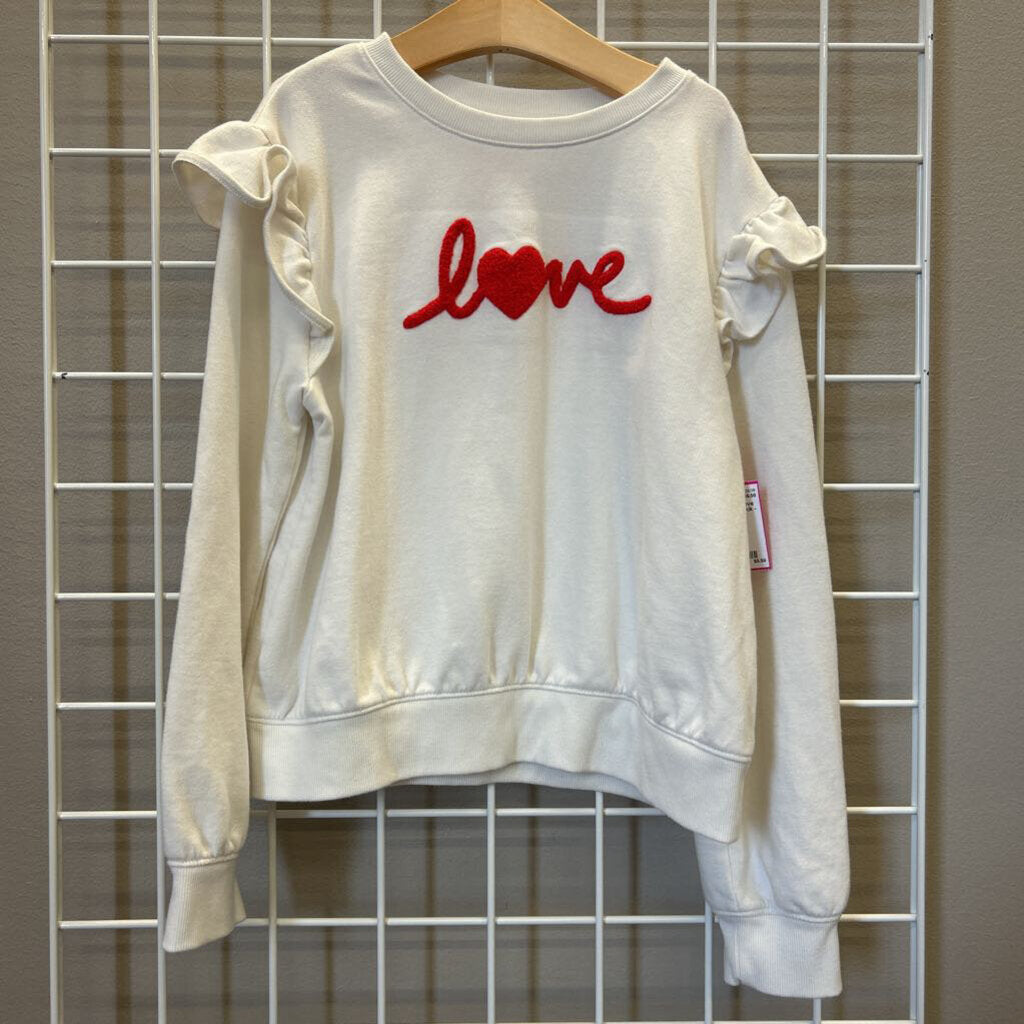 Cat & Jack Love Ruffle Crewneck - 10/12