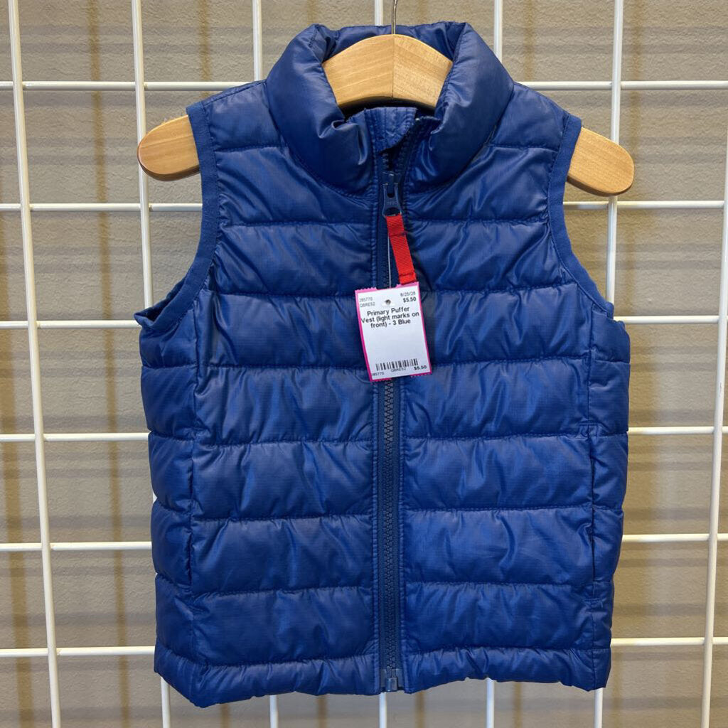 Primary Puffer Vest (light marks on front) - 3