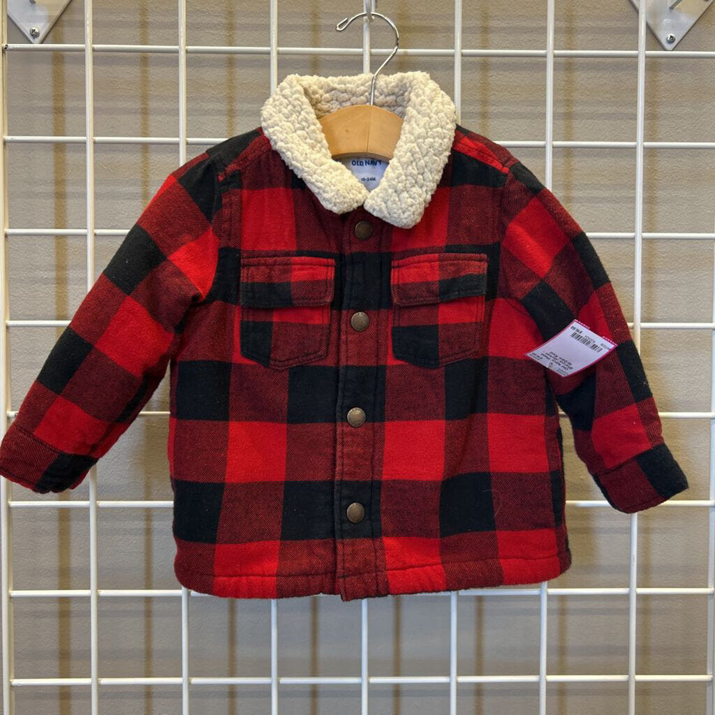 Old Navy Plaid Sherpa Jacket - 18/24m