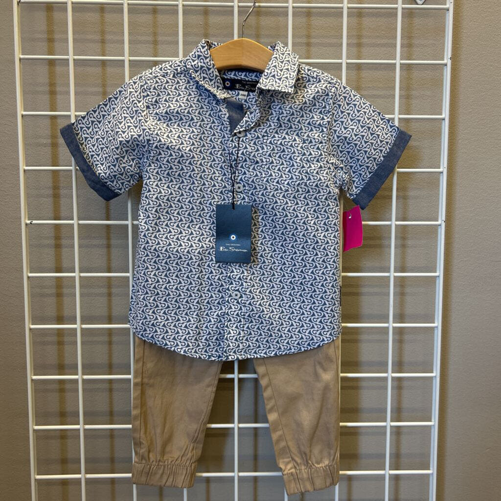 NWT Ben Sherman SS Button Up / Pants Set - 24m