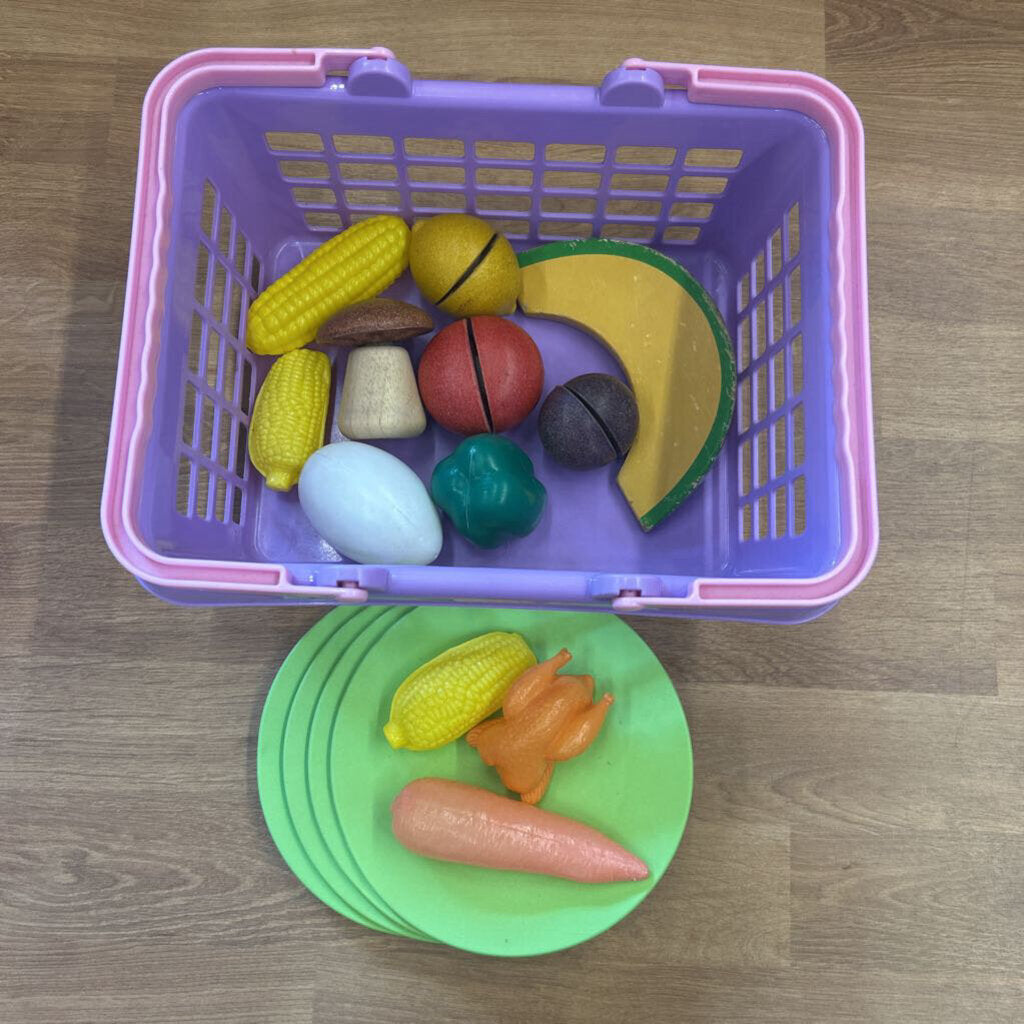 Bag of Misc. Kitchen Food w/ Play Basket