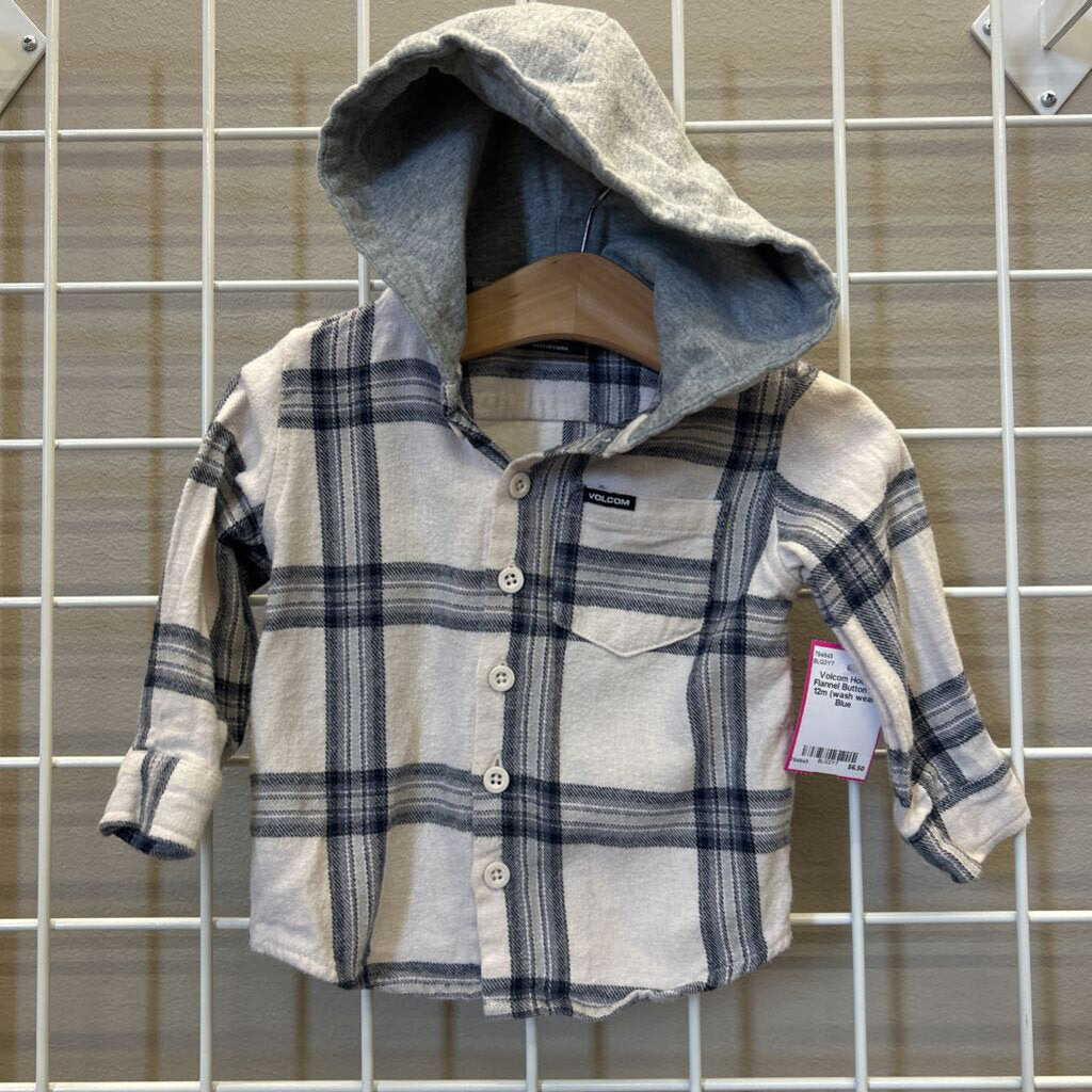 Volcom Hoodie Flannel Button Up 12m (wash wear)