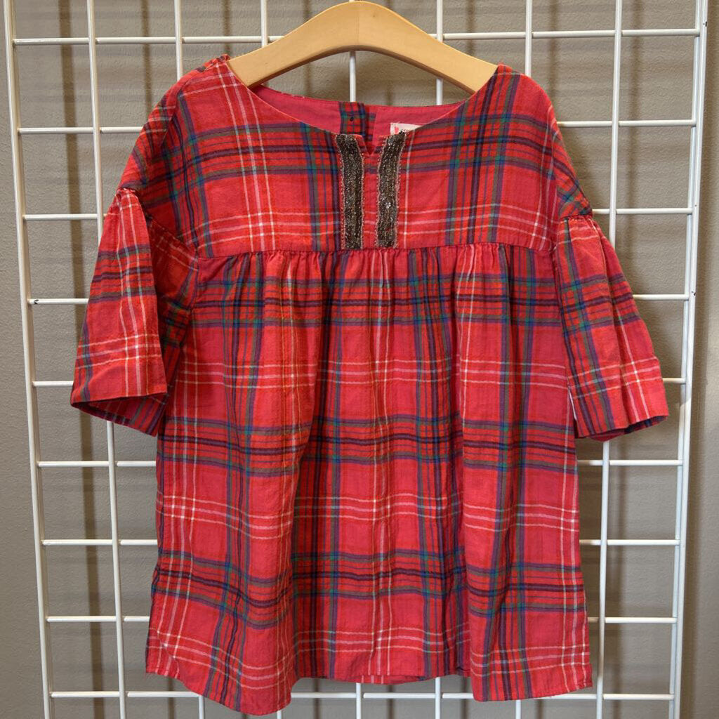 Crewcuts Plaid Sparkle SS Top - 14