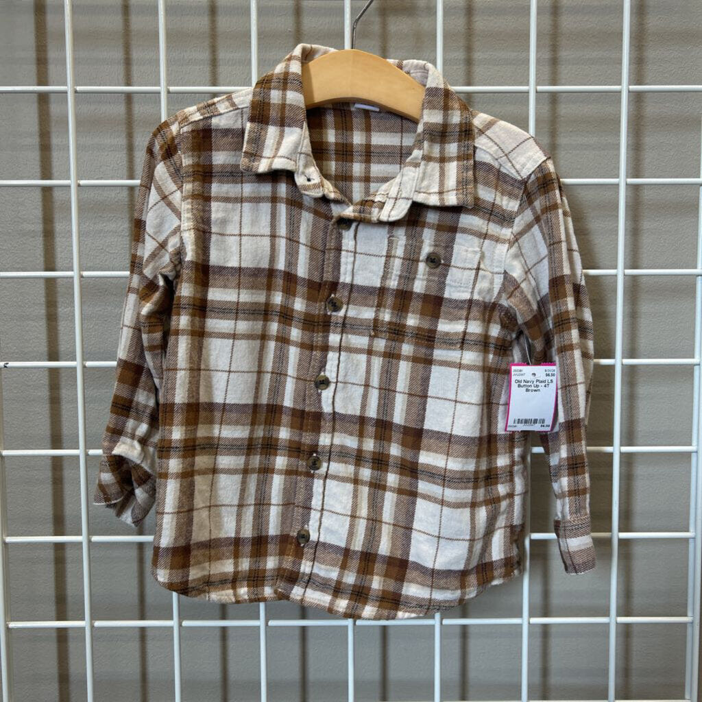 Old Navy Plaid LS Button Up - 4T