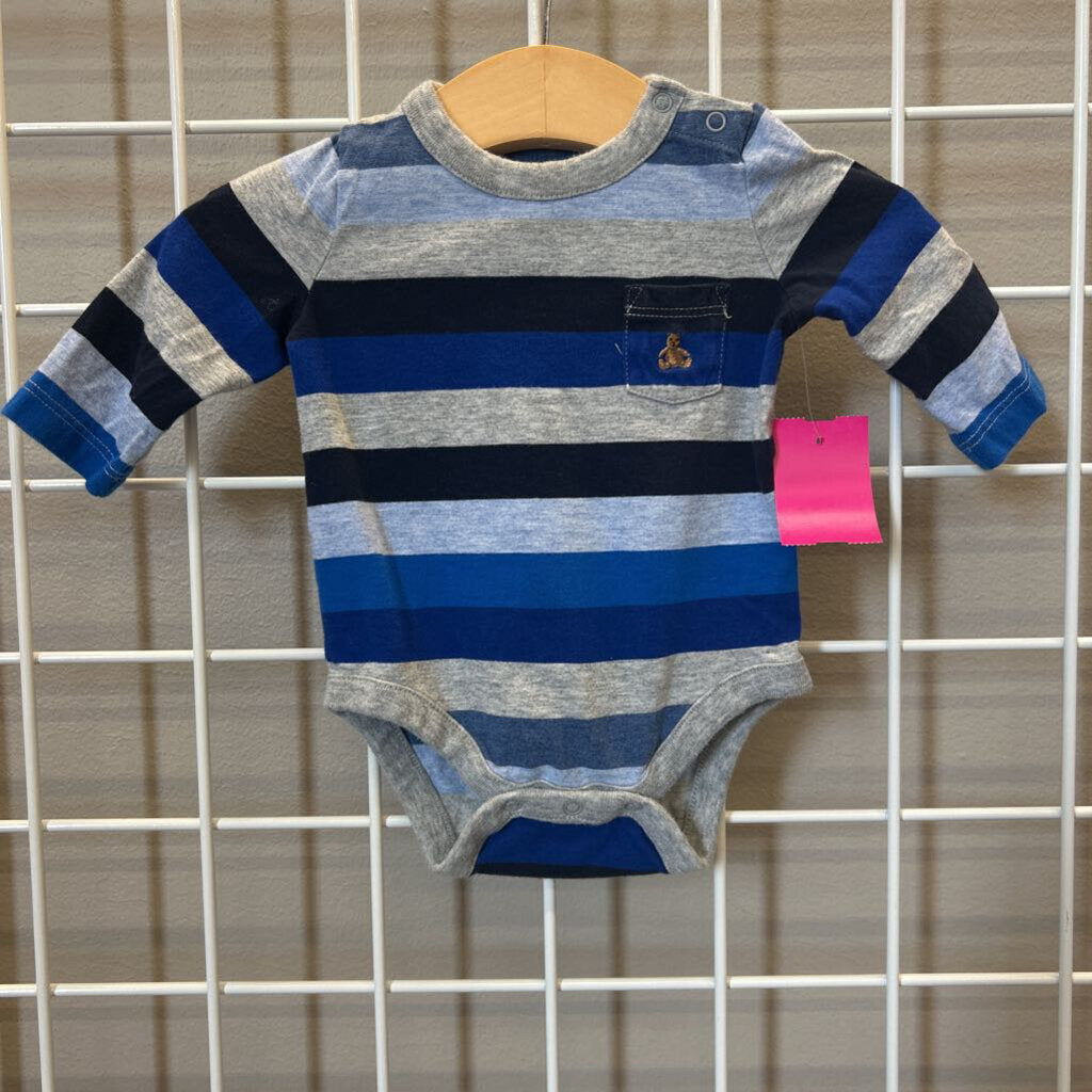Baby Gap Stripe LS Onesie - 0/3m