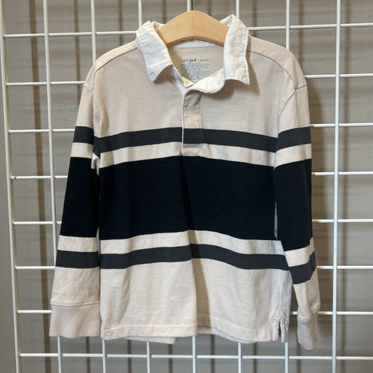 Cat & Jack Stripe LS Polo - 4/5